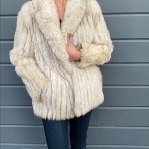 Vintage Saga Arctic Fox Fur Coat, Size Medium